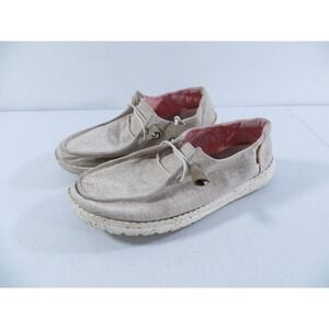 Hey Dude Wendy‎ Chambray White Nut Women's Slip On Loafer Shoes Size 7